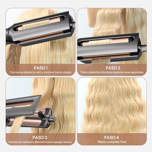 CkeyiN Rizador de Cabello Ajustable 20-32 mm Waflera Para Cabello Rizador de Cabello Rizadoras HE003G-CN-QS