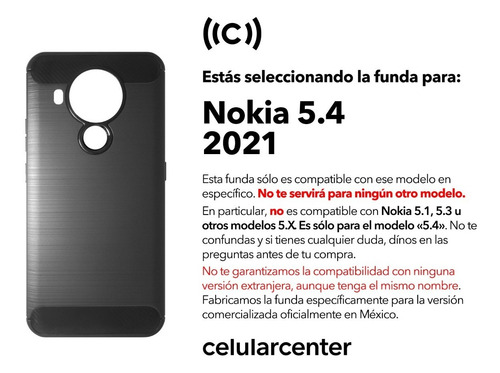 Funda Premium Nokia 5.4 2021 Case Protector Cover Carbono
