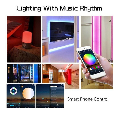 Barra De Luces Led Rgb Wifi De 10 M, Compatible Con La Aplic