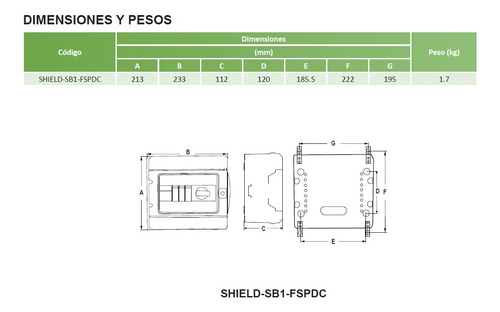 Caja De Protección Corriente Directa Shield-sb1-fspdc Solar