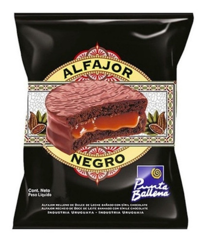 Caja De 12 Alfajor Negro Punta Ballena