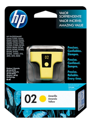 Cartucho Original Hp 02 Amarillo C8773wl