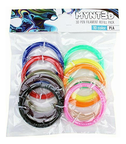 Mynt3d Paquete De Recambio De Filamento Pla 3d (10 Colores,