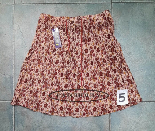 Imagen 6 de 10 de Pollera Mini Bagru Algodon India Estampado Talle Único Color
