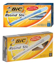 Comprar Combo Biromes Lapiceras Bic Round Stic Azul Negra Caja X24u