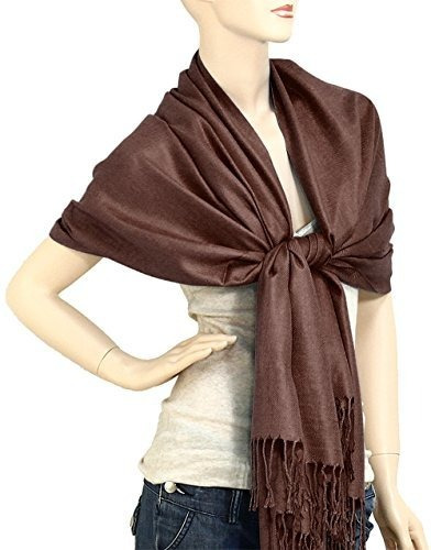 Falari Pashmina Chal Bufanda Manto Unicolor Mujer 2m X 70 Cm