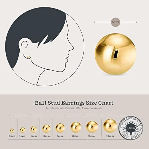 Aretes Rellenos De Oro 14 Quilates, Aretes De Oro Con Bola