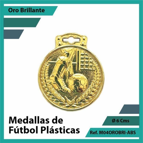 Medallas Para Niños De Futbol En Oro Plasticas M04oro