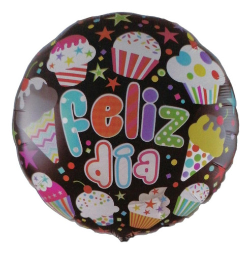 Globo Metalizado Feliz Dia (cup Cake)