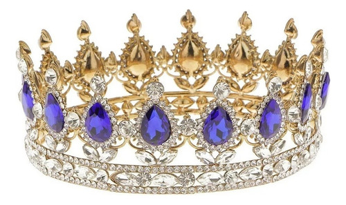 Tiaras De Diamantes De Imitación Rey Reina Corona Chapado En