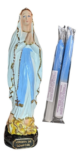 Figura Virgen De Lourdes 30 Centimetros De Altura