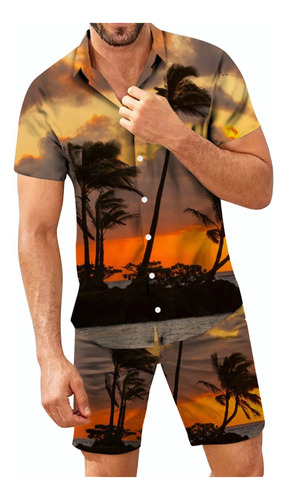 Conjunto De Traje De Playa Hawaiano U229 Para Hombre, Conjun