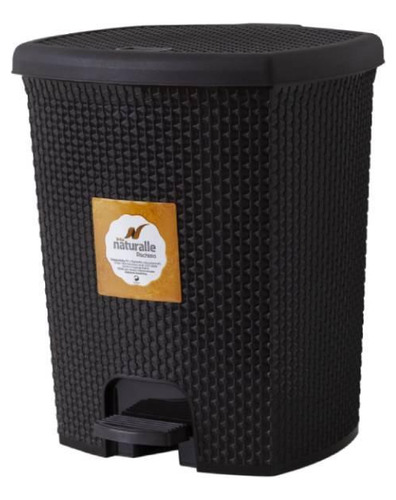 Lixeira Com Pedal Rattan Cesto De Lixo 7,5 Litros Areia