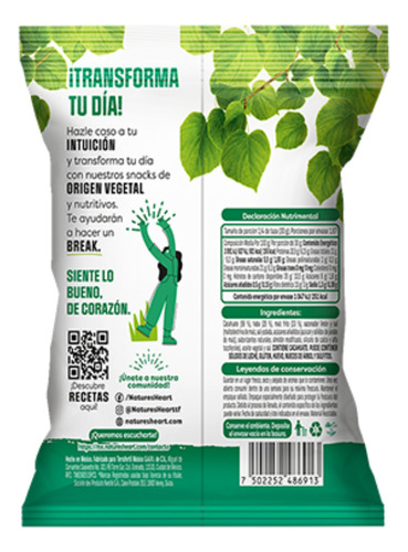 Snack De Cacahuate, Haba Y Maíz Sabor Limón Y Sal 50gr Nature's Heart