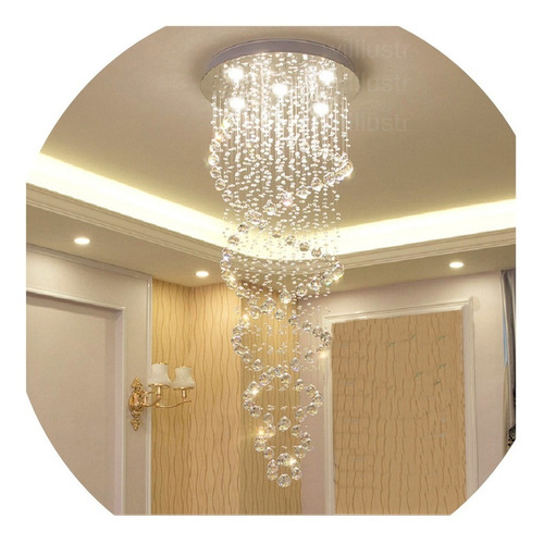 Imagem 1 de 5 de Lustre De Cristal Legítimo Espiral Duplo Salas Hall Quartos