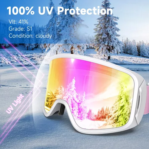 Findway Gafas de esquí OTG Gafas de nieve lentes intercambiables para  hombres adultos mujeres y jóvenes