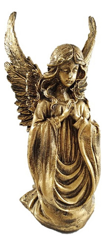 Estatueta Anjo Rezando - Em Resina Cor Dourado