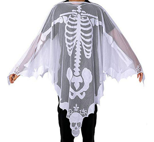 Poncho De Esqueleto De Halloween Para Mujer, Disfraz De Día De Los Muertos