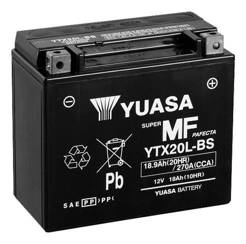 Batería Moto Yuasa Ytx20l-bs Yamaha Xvz13 Venture 96/13
