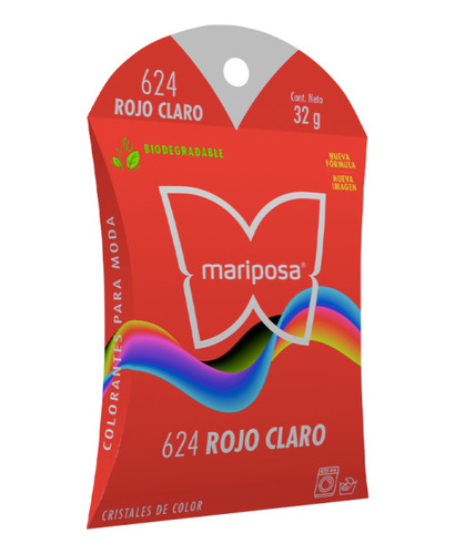 Colorante Telas Mariposa Tye Dye Rojo Claro (50pz)