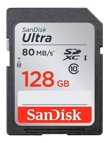 Cartão Memória Sd 128gb Ultra 80mbs Sandisk Classe 10