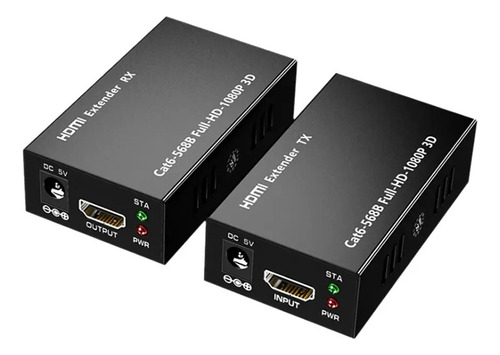 Extensor Hdmi De 60m Transmisor Y Receptor Cat5e Cat6 Rj45