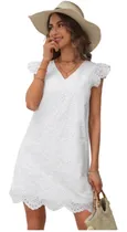 Comprar Vestido Corto Fresco Moda Bordado Ojal Bohemio Juvenil Playa