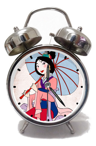 Reloj Despertador Personalizado Mulan Princesa Disney Regalo
