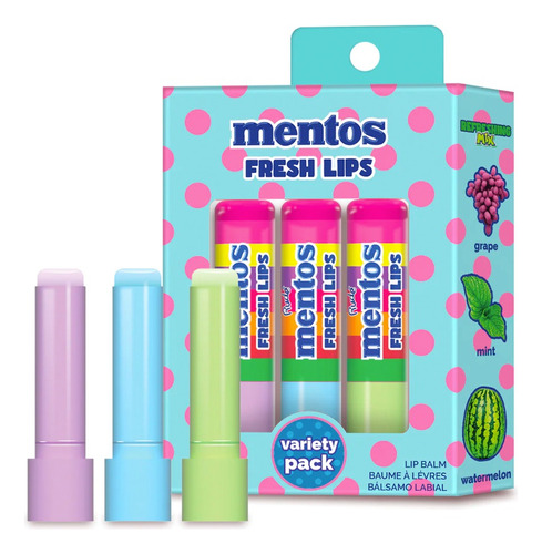 Pack Bálsamo Labial Fresh Lips Mentos X Rude Cosmetics refreshing mix