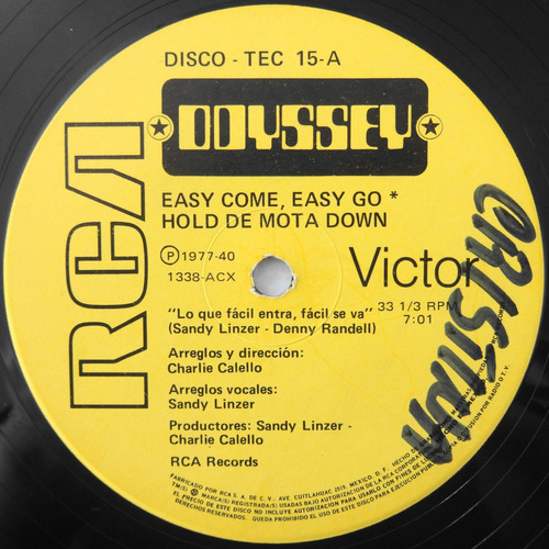 Odyssey Easy Come, Easy Go Hold De Mota Down Disco