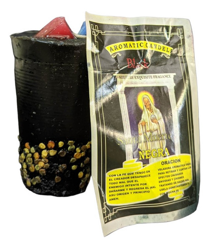 Veladora Santa Muerte Negra Para Proteccion. Preparada + Reg