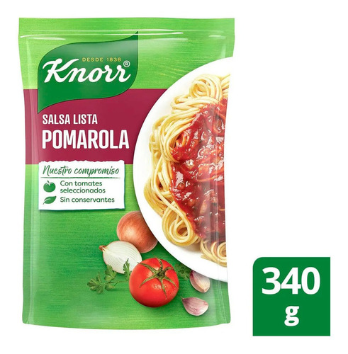 Salsa Knorr Pomarola Lista Doypack 340 Grs