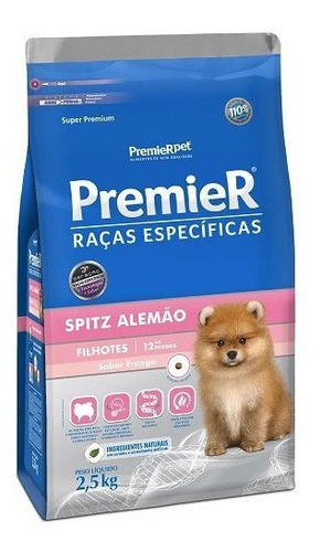 Ração Premier Frango Spitz Lulu Pomerania 2,5 Kg