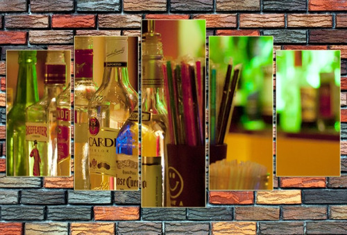 Cuadro 60x100cm Botellas Trago Bar Decoracion