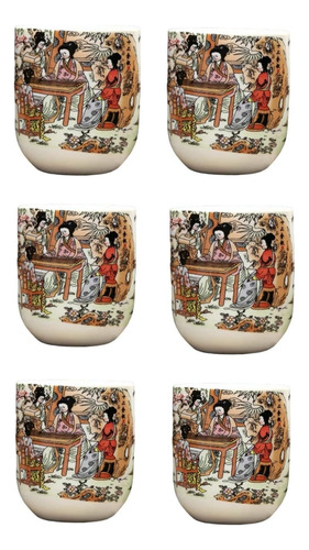 Set 6 Taza De Té Chinas De Ceramica De 170ml Hechas A Mano