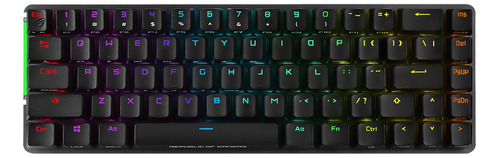 Teclado gamer inalámbrico Asus M601 ROG FALCHION NX/NXBN/US QWERTY ROG NX Brown inglés color negro con luz RGB