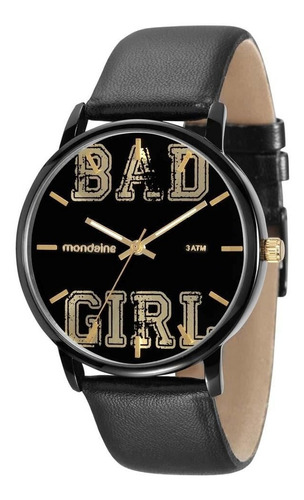 Relógio Feminino Analógico Mondaine Bad Girl 76432lpmvph1 Cor da correia Preto