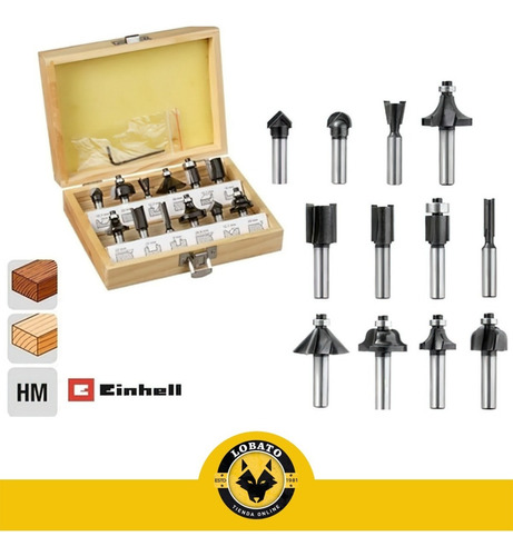Imagen 7 de 10 de Kit Set Juego Fresa Para Madera Router Fresadora Einhell Kwb