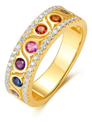 Anillo De Moda Para Mujer Con Anillo De Oro Chapado En Plata
