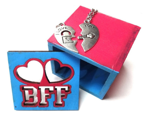 Collar Amor Novios Tu Y Yo Bff Doble Dije Cajita Combo 2x1