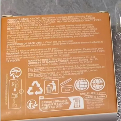20×pflaster Drenaje Linfático Voilaist Bienengift (2 Unidad)