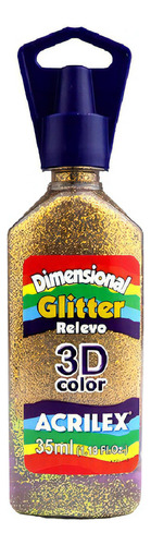 Tinta Dimensional Glitter Relevo 3d Ouro 201 Acrilex