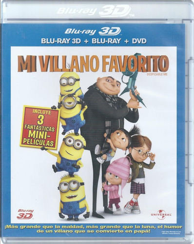 Tetralogía Mi Villano Favorito 1-2-3 Y Minions 3d+bluray+dvd