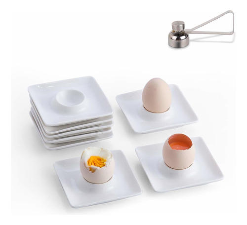 Set Of 8 Porcelain Egg Cups With 1-pcs Stainless Steel Eg