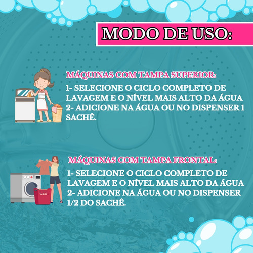 Limpa Maquina De Lavar Roupa Sachê Higienizador 80g S/ Cloro