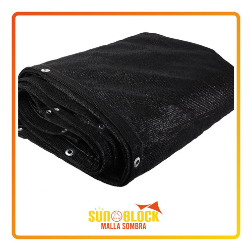 Toldo Sombra Sunblock Negra 80% 2.00 X 10.00 M, Tipo Raschel