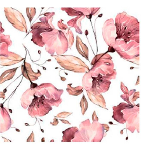 Papel Vinilo Adhesivo Tapiz Floral Rosa 10 Mts X 45 Cm 