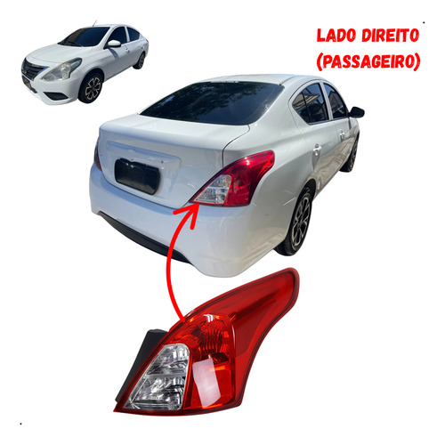 Kit Lanternas Traseiras Versa Sl 2012 2013 2014 2015 2016