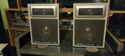 2 Bafles Monitores 2 Vias Hitachi J5 Excelentes Japan 30w Gris (Usado)