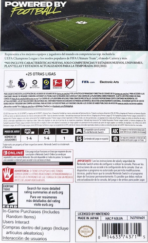 Fifa 22 Nintendo Switch Físico (Usado)